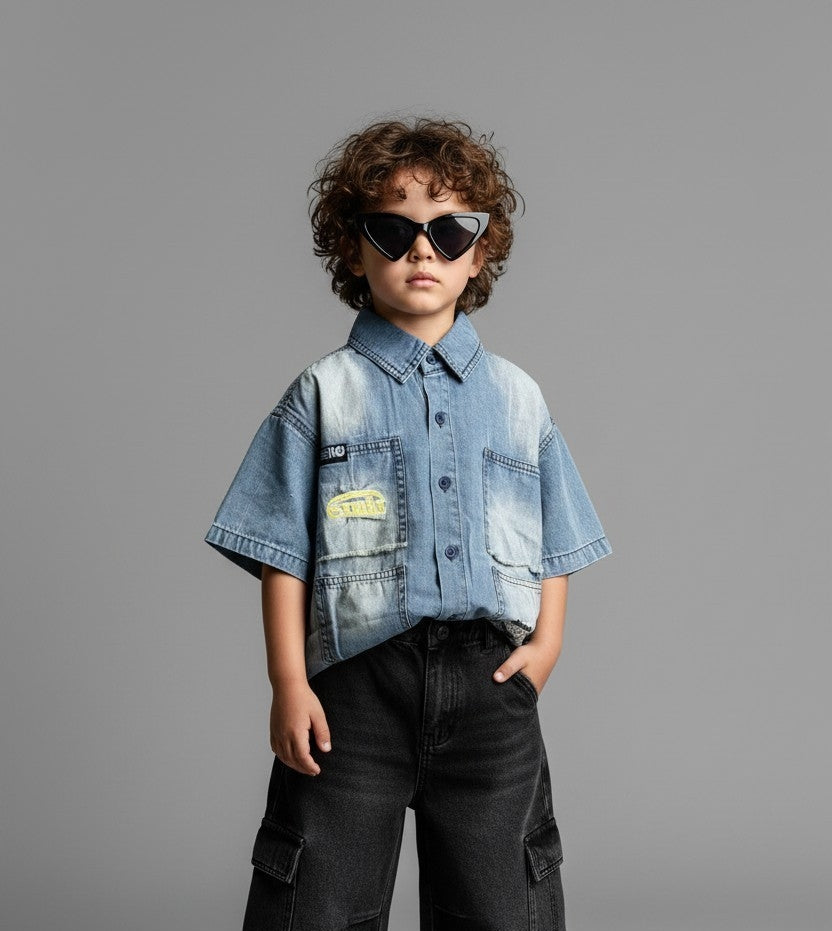Denim Slash Shirt 3763