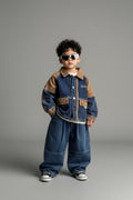 Minimal Plaid Denim set 3773