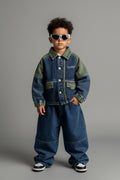 Minimal Plaid Denim Set 3774