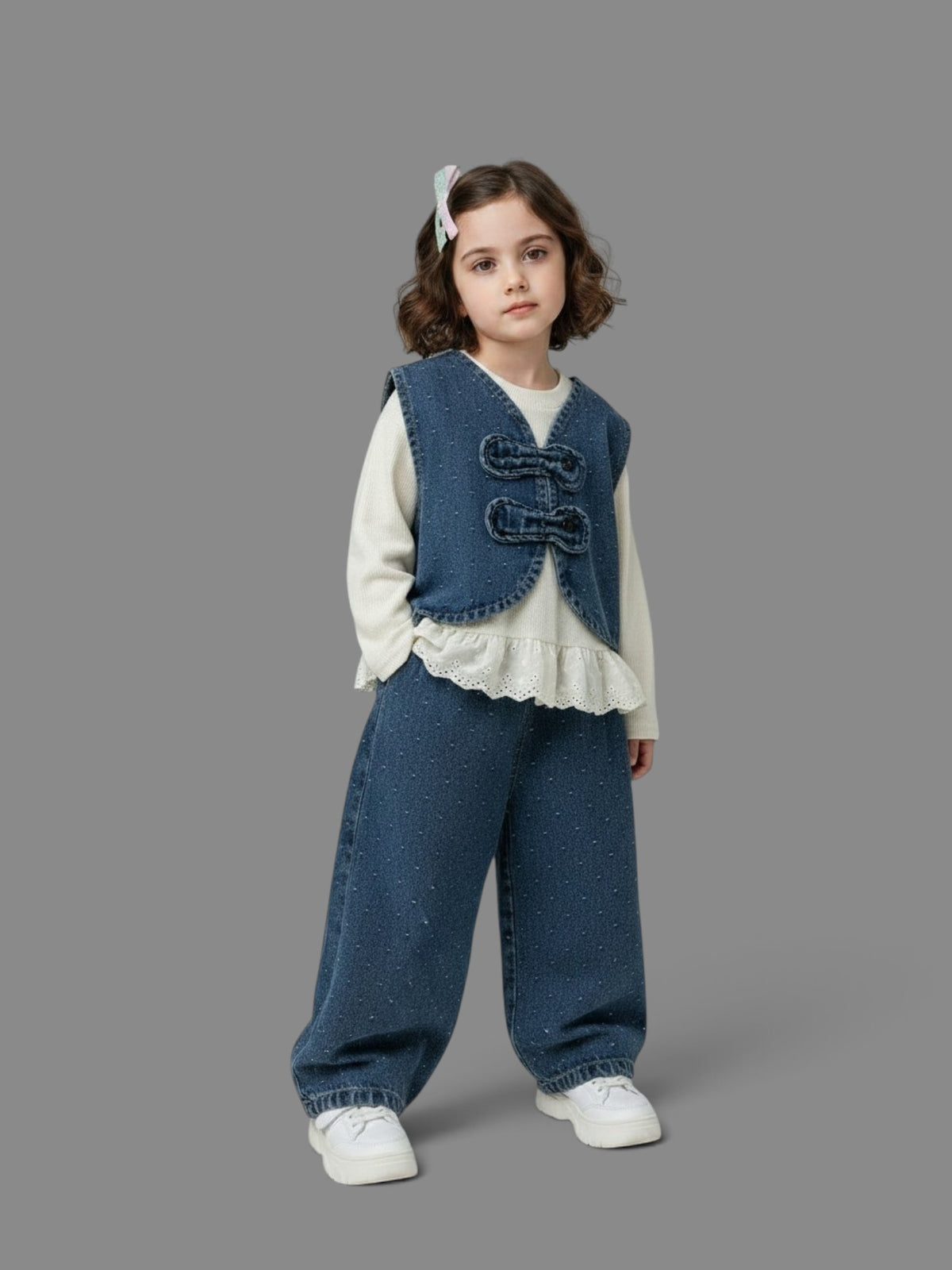 Cherry Bow Denim Combo 3794
