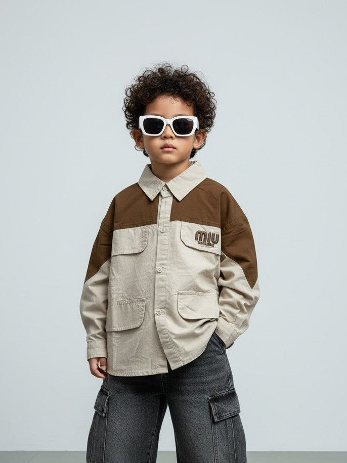 Mocha Grid Shirt 1130